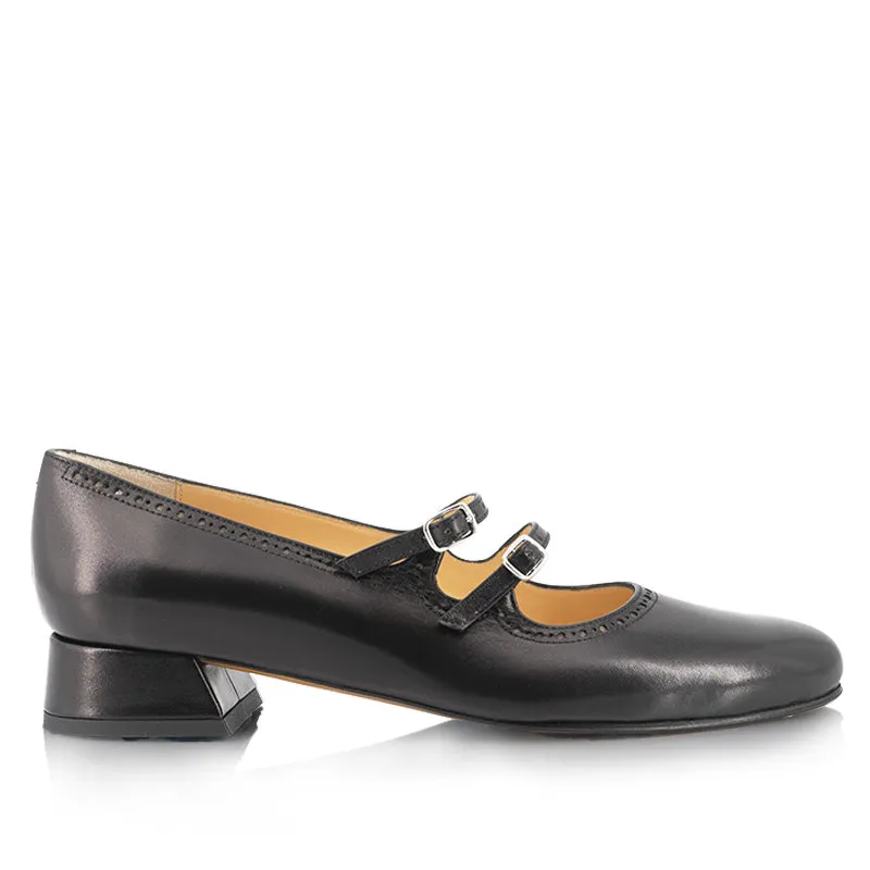 Bégum Paris Servane babies tweed cuir verni 2 cm