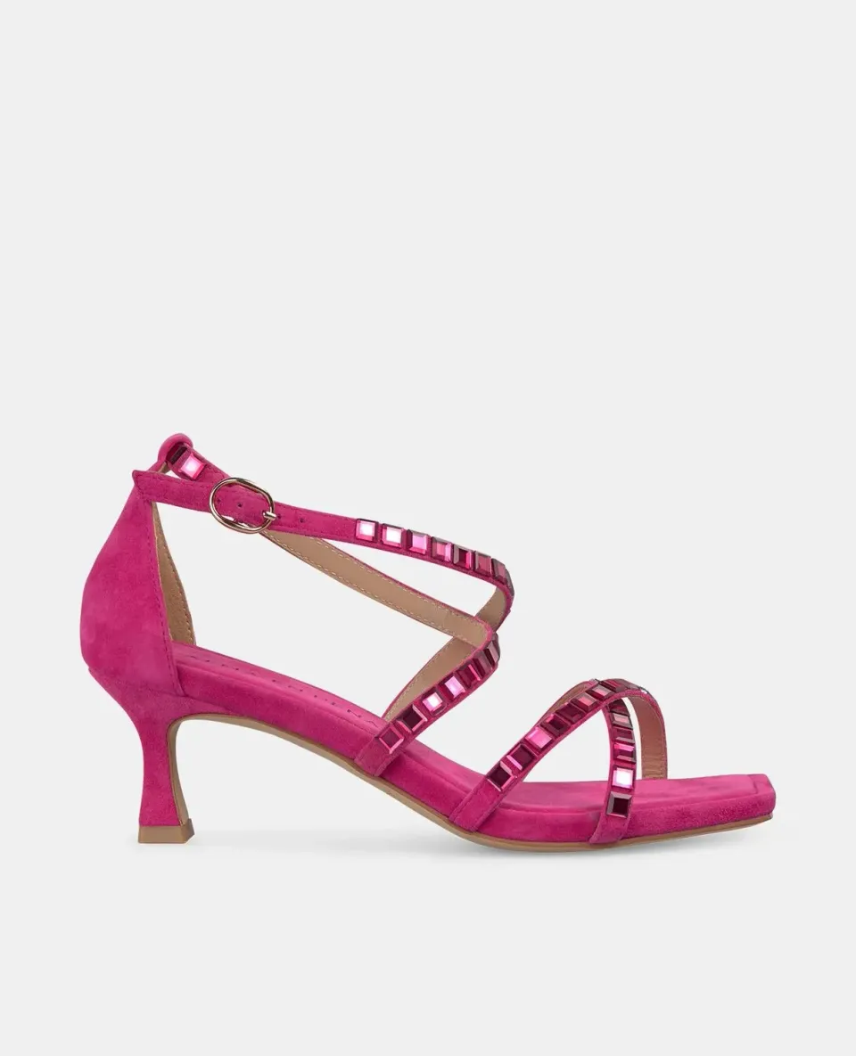 Alma en Pena V250869 sandales talon fuchsia strass