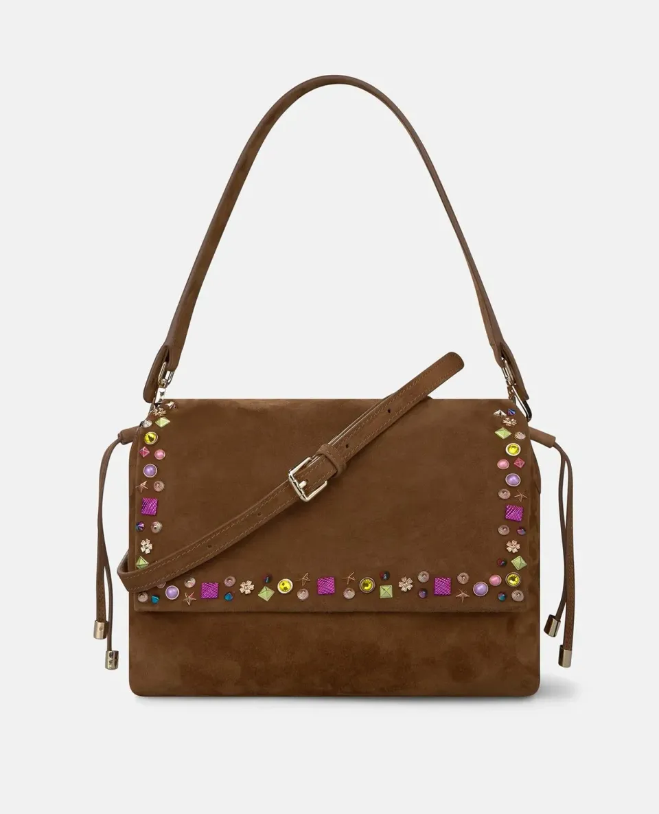 Alma en Pena V26BG045 sac cuir caramel clouté