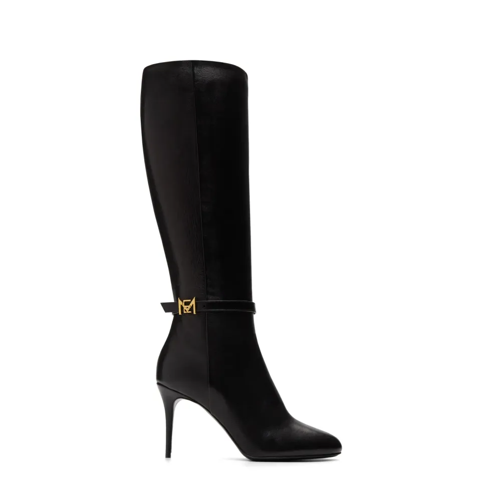 Maison Ernest Opera 85 bottes noir cuir mat talon 8,5 cm