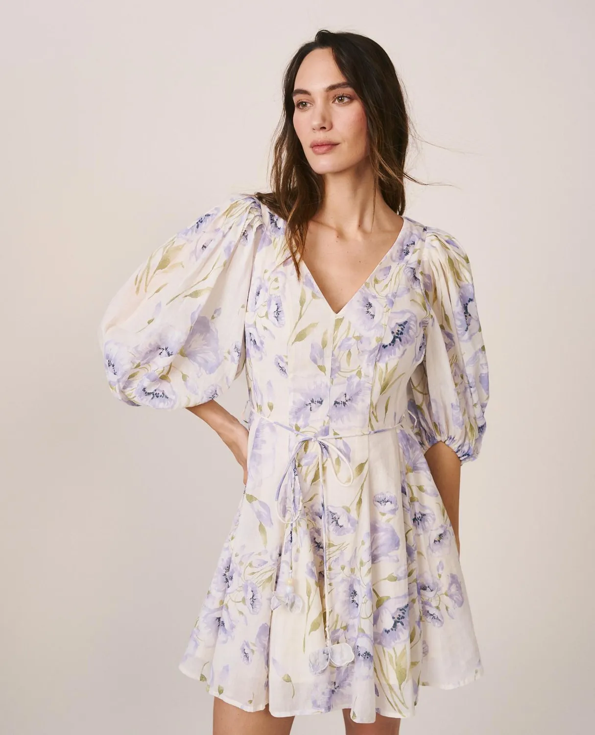 Alma en Pena V26CL0102 robe mini lavande fleurie
