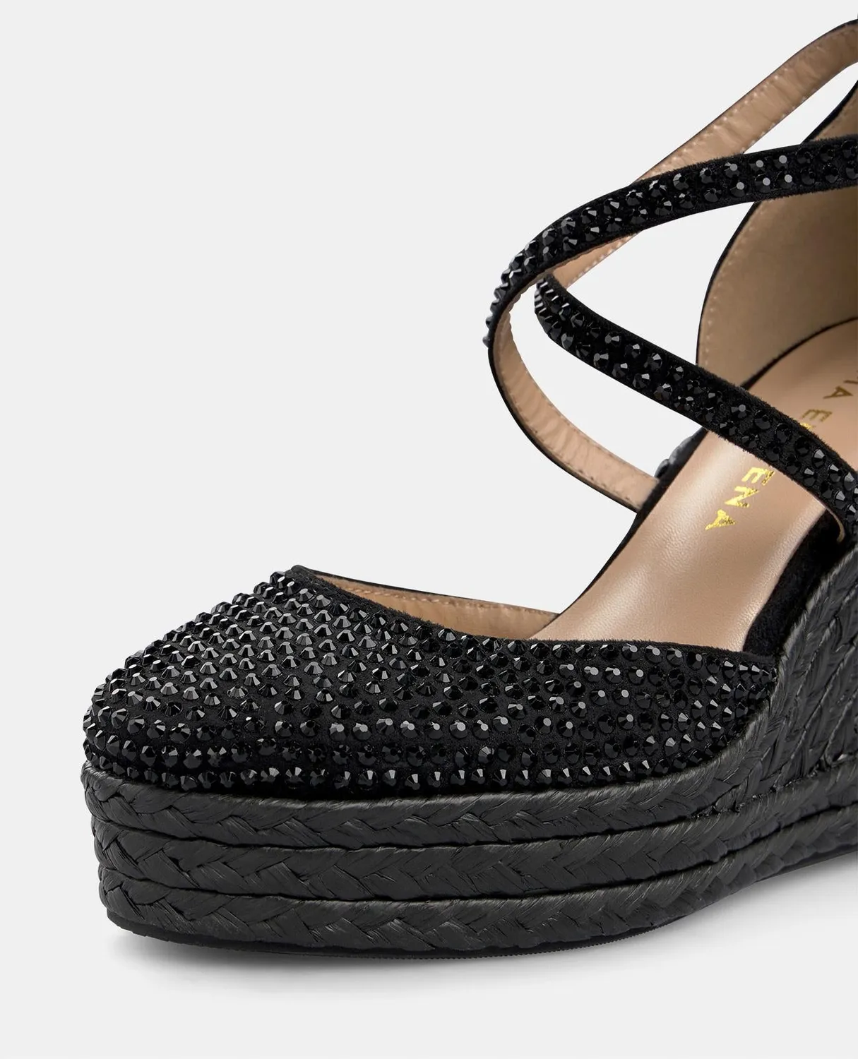 Alma en Pena V2551002 compensées noires strass talon 9,8 cm