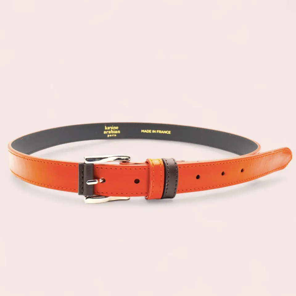 Karine Arabian Cadet ceinture cuir orange taille unique