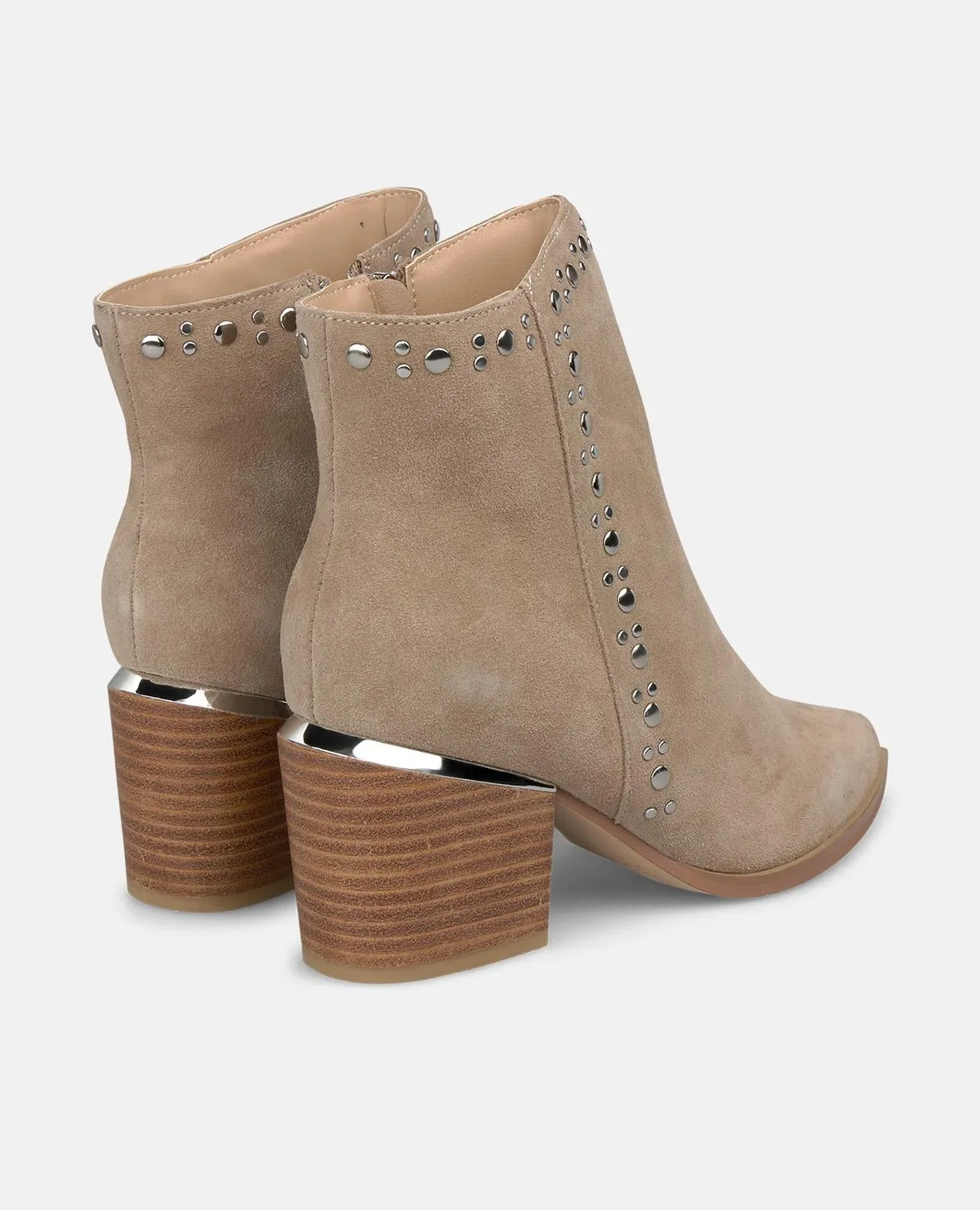 Alma en Pena I2653005C bottines cuir vison cloutées