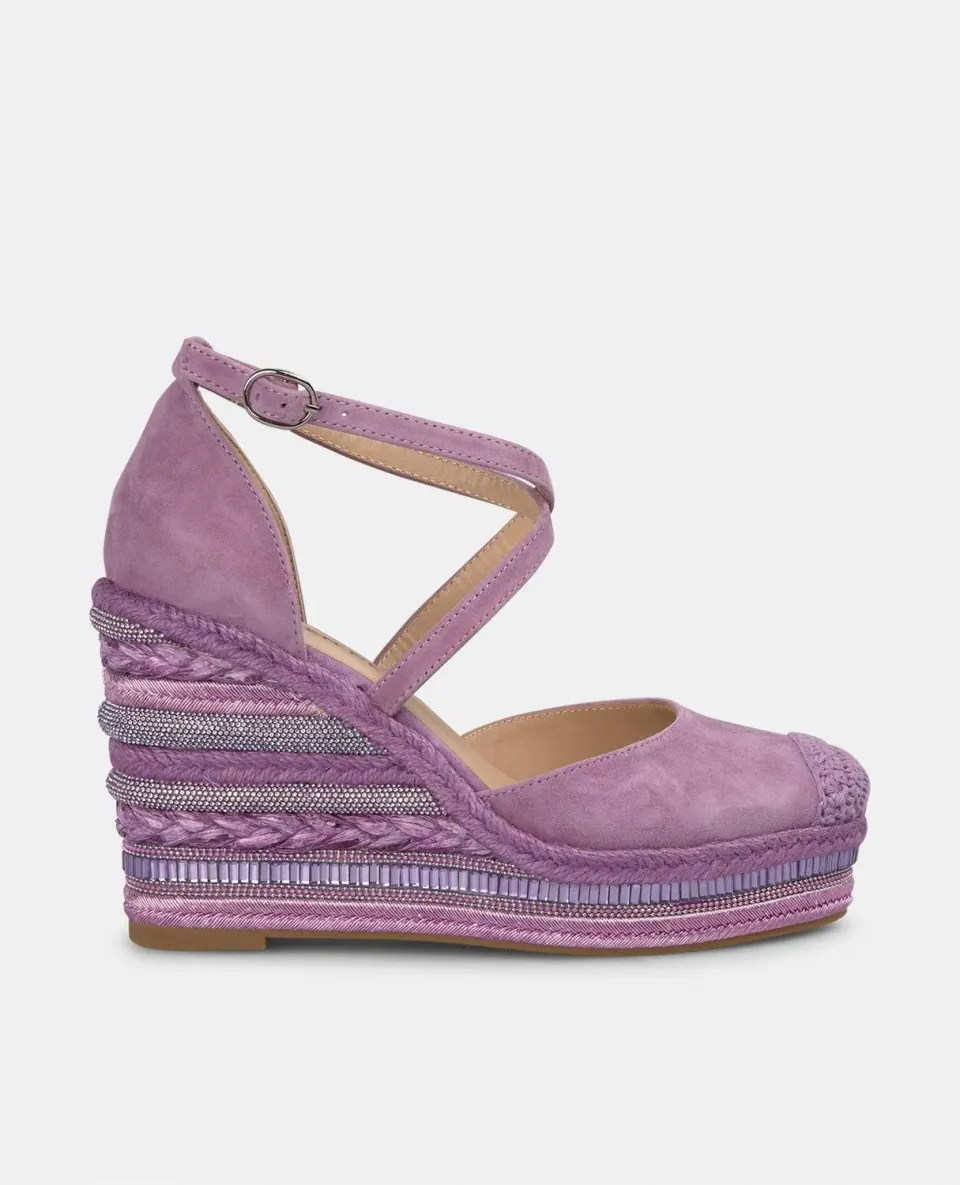 Alma en Pena V251016 compensées violet cuir talon 9,8 cm