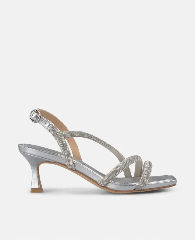 Alma en Pena V250860 sandales argenté strass talon 6 cm