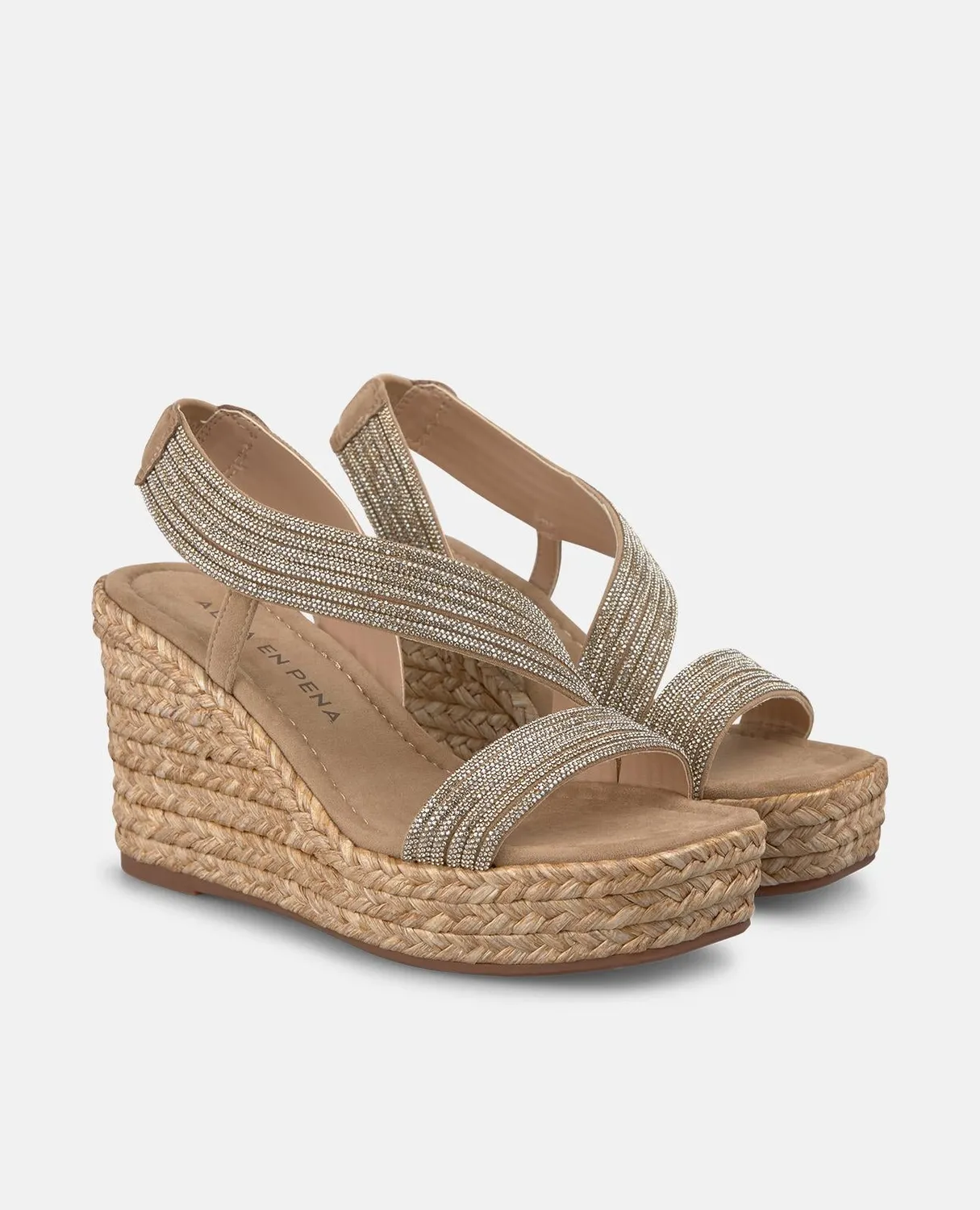 Alma en Pena V2651116 sandales compensées beige esparto 9 cm