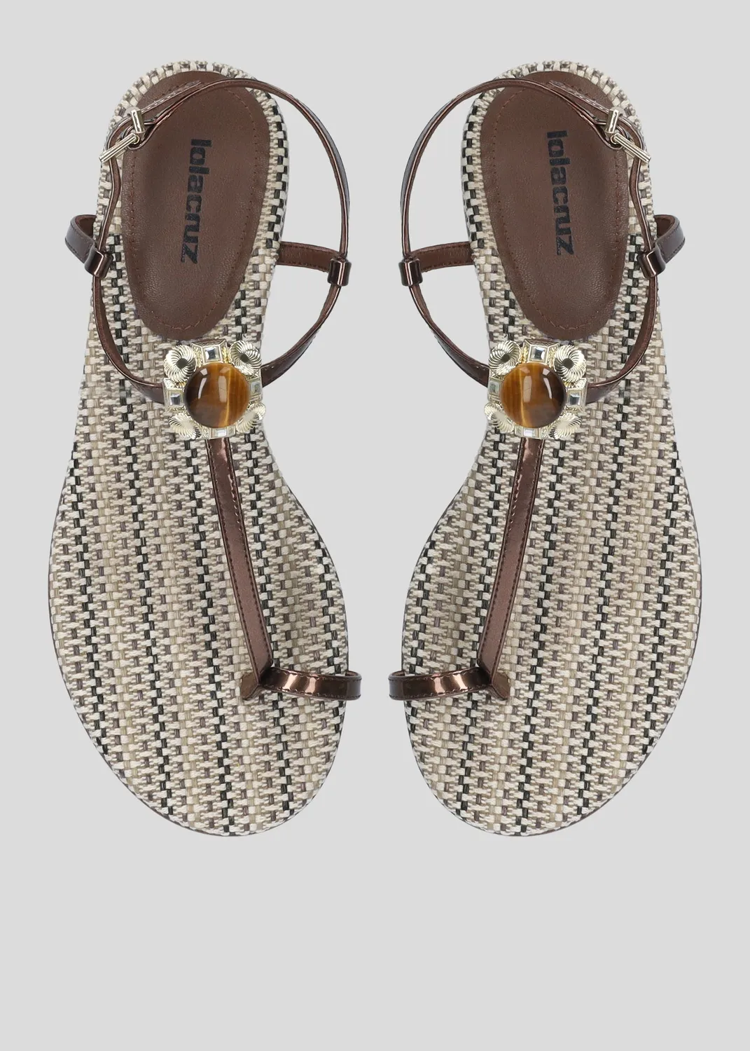 Lola Cruz Margot sandales plates marron