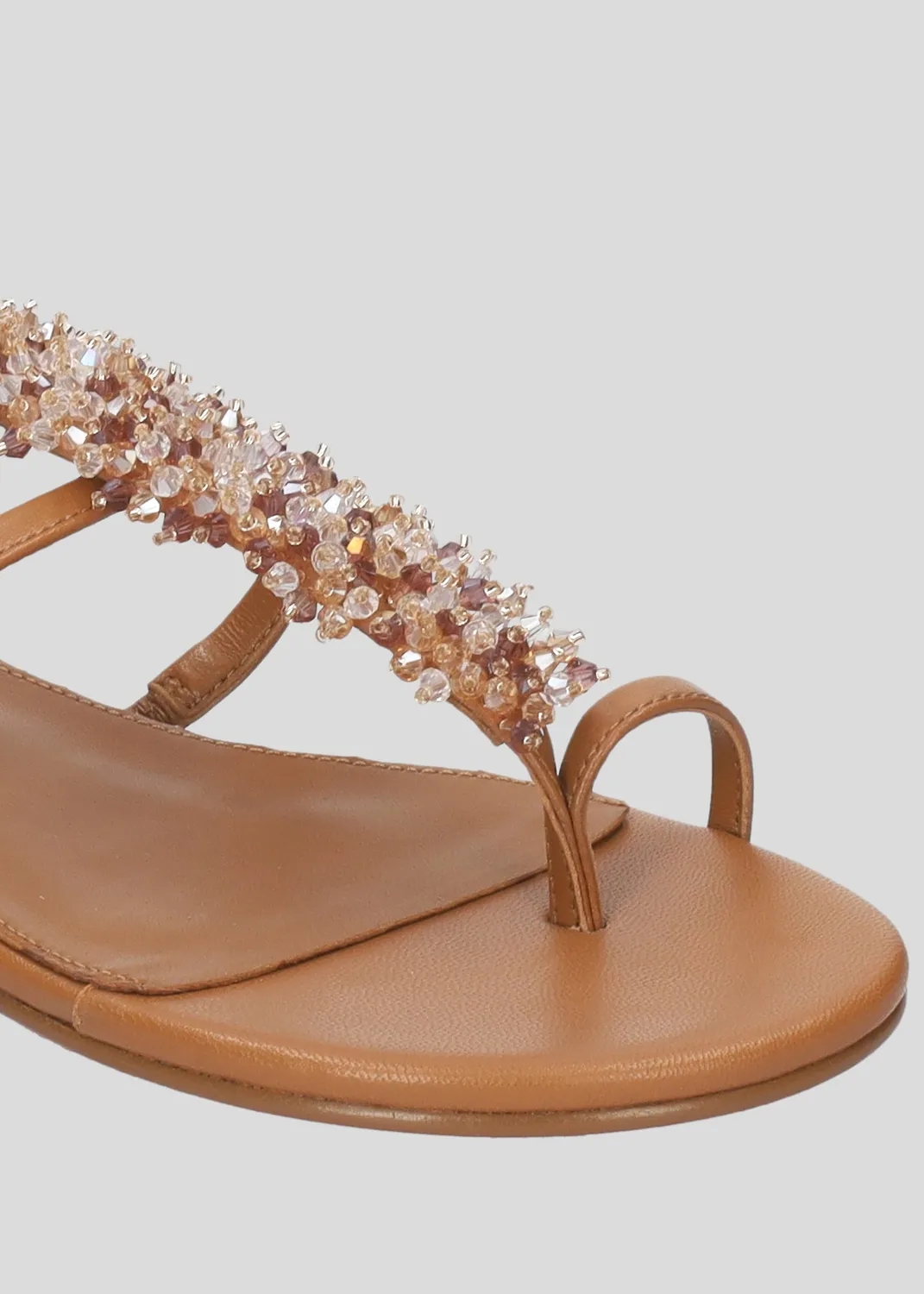 Lola Cruz Martina Flat Sandal Cuir marron