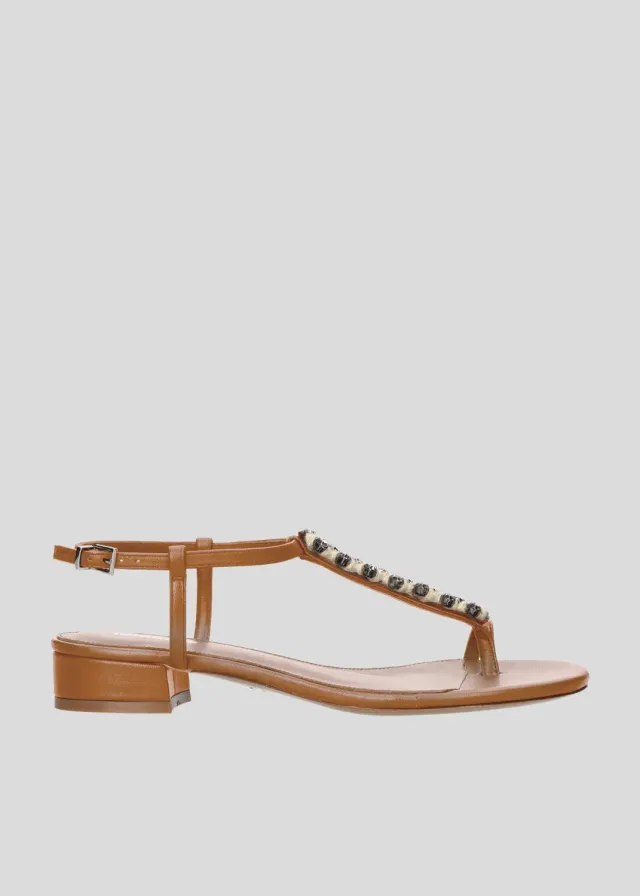 Lola Cruz Odette sandales plates cuir camel