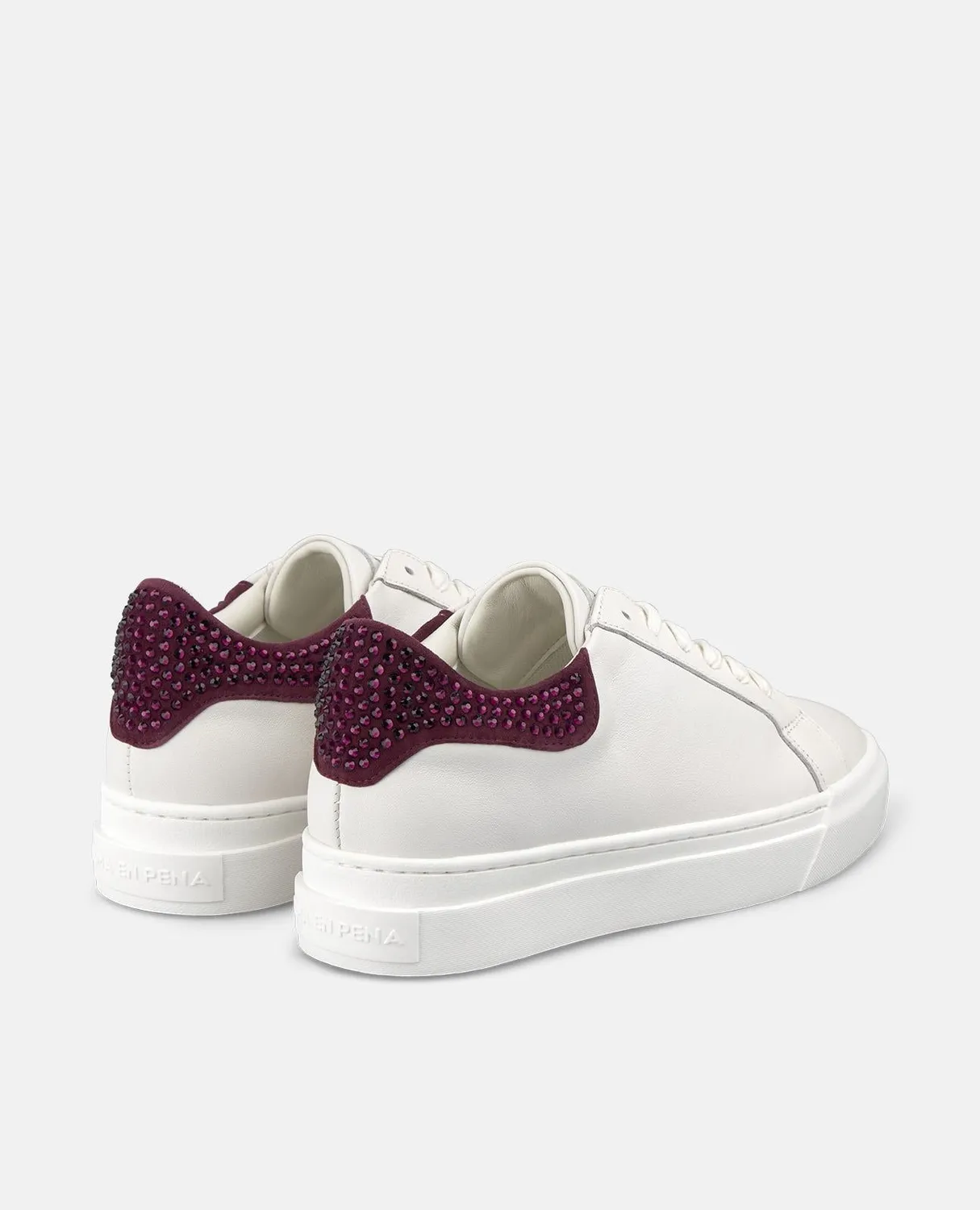 Alma en Pena I251553 sneakers bordeaux cuir strass lacets