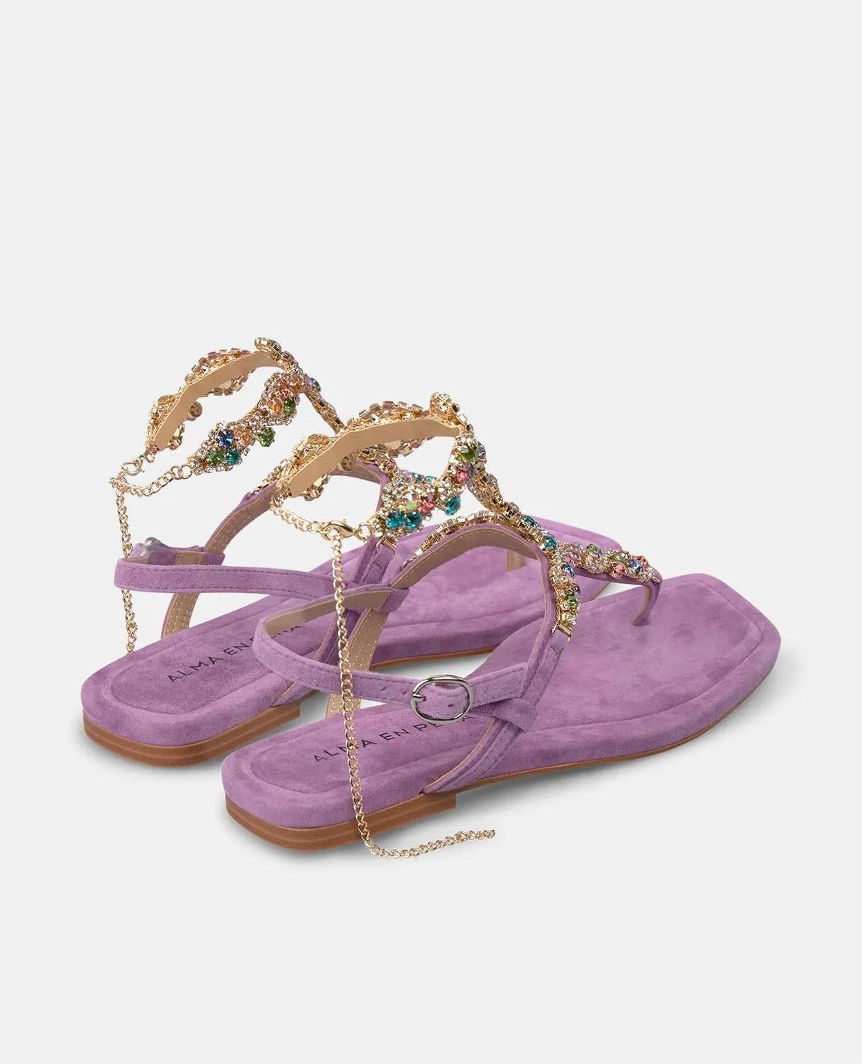 Alma en Pena V251970 sandale plate violet strass