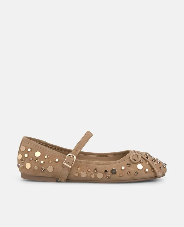 Alma en Pena I250196 ballerines camel cloutées plates
