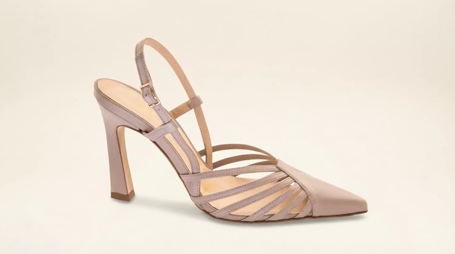 Matteo Pitti Penny slingback nude cuir talon colonne