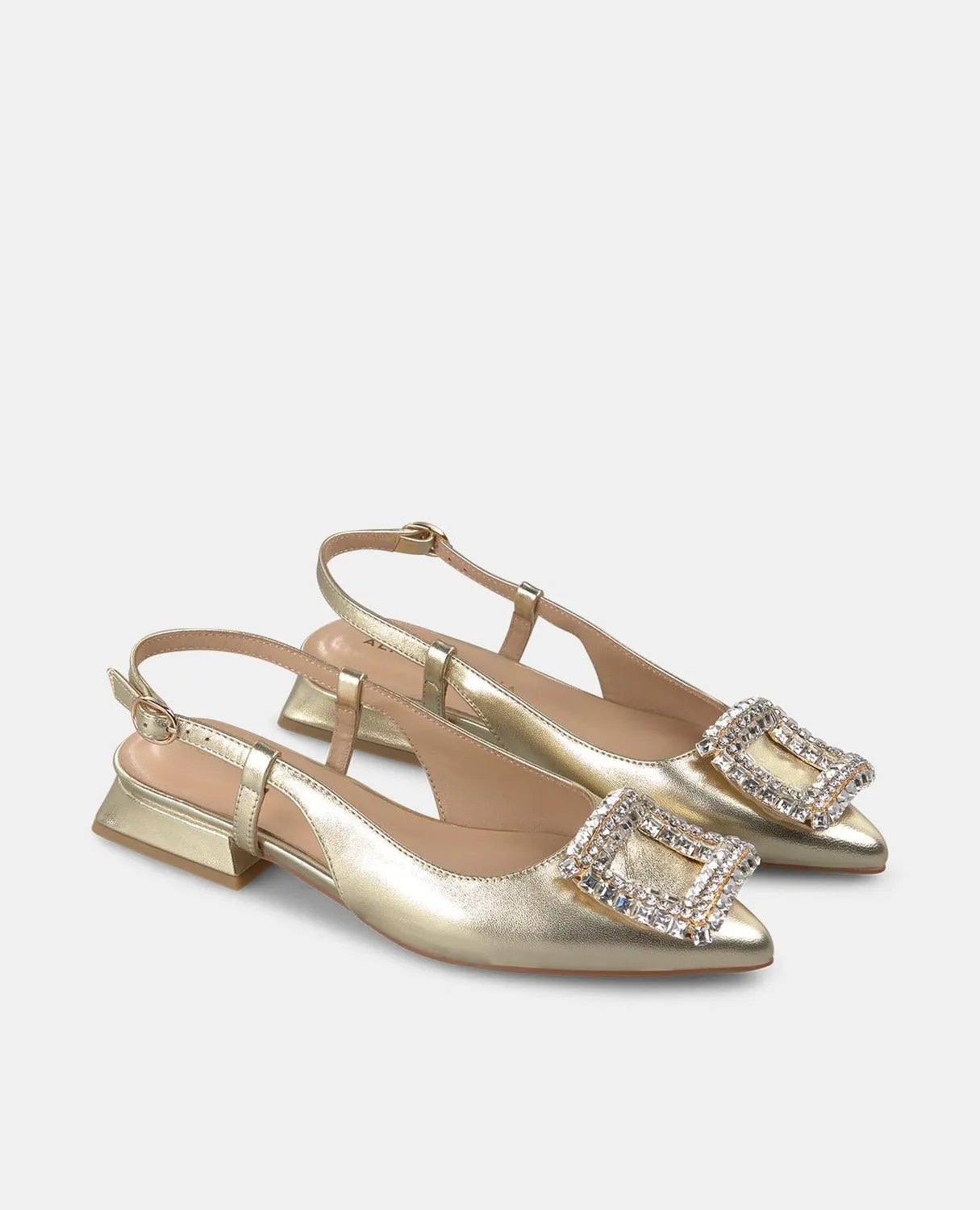 Alma en Pena V250480 ballerines dorées strass 2 cm