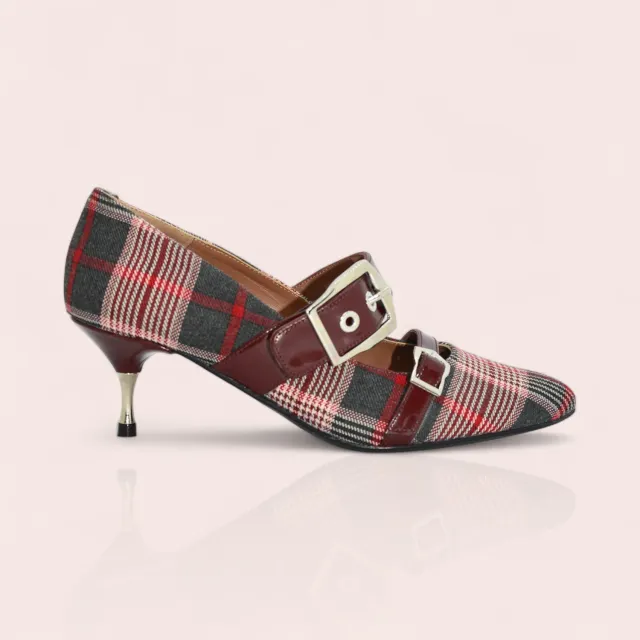Karine Arabian KITTY escarpin tartan talon 55