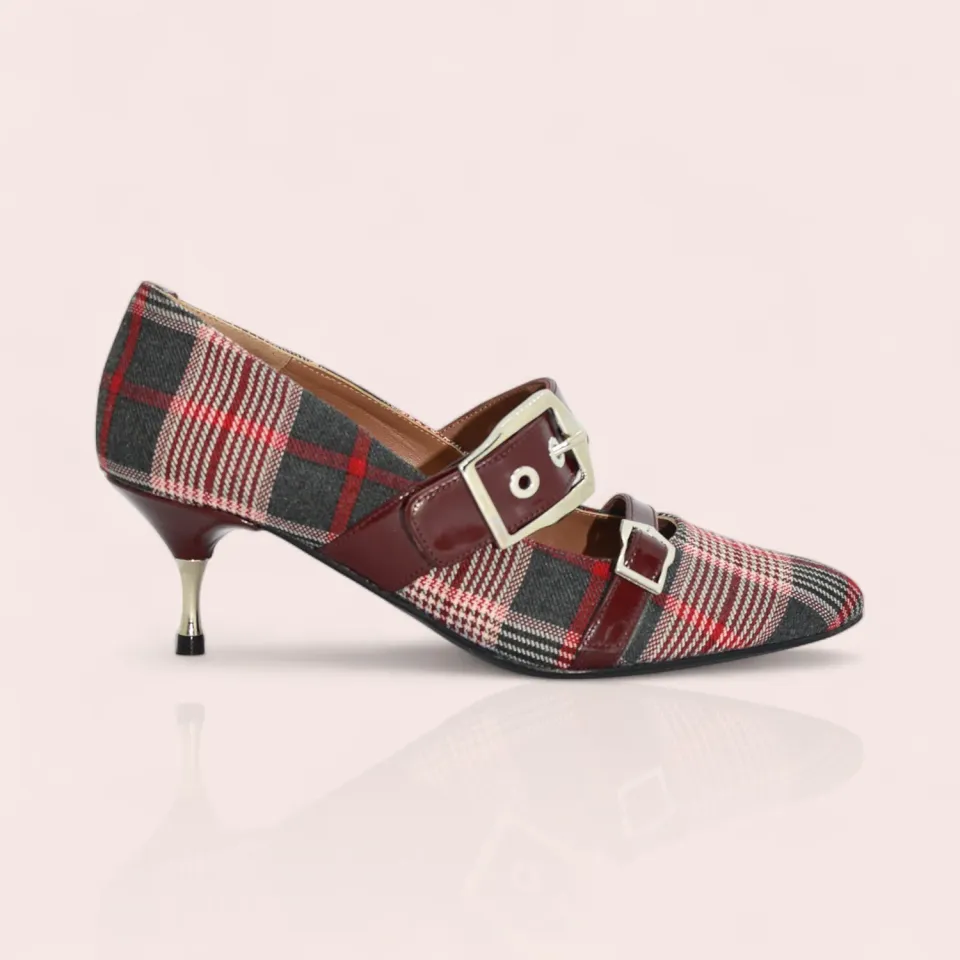Karine Arabian KITTY escarpin tartan talon 55
