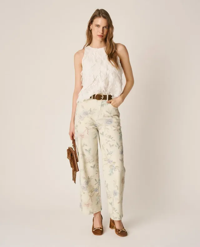 Alma en Pena V26CL1622 pantalon floral coton multicolore