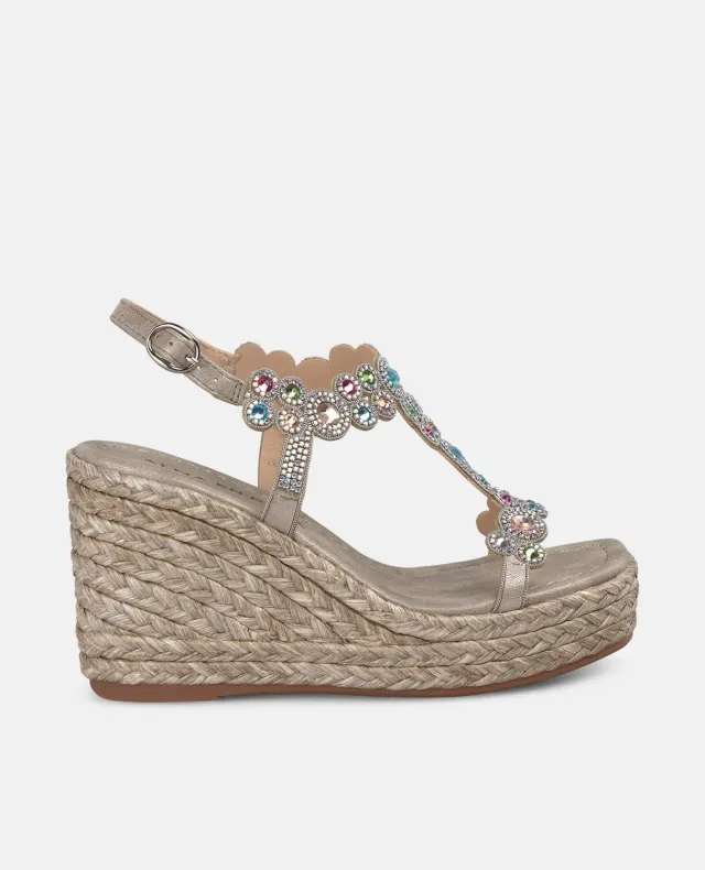 Alma en Pena V2551267 compensées bronze strass talon 9,8 cm