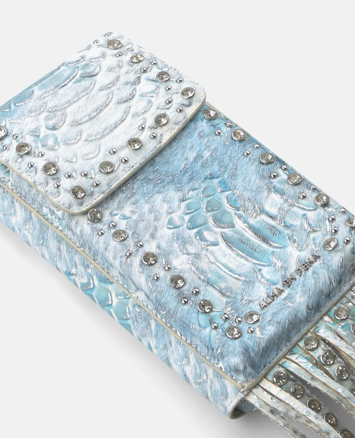 Alma en Pena V26WT016 sac portefeuille turquoise cuir