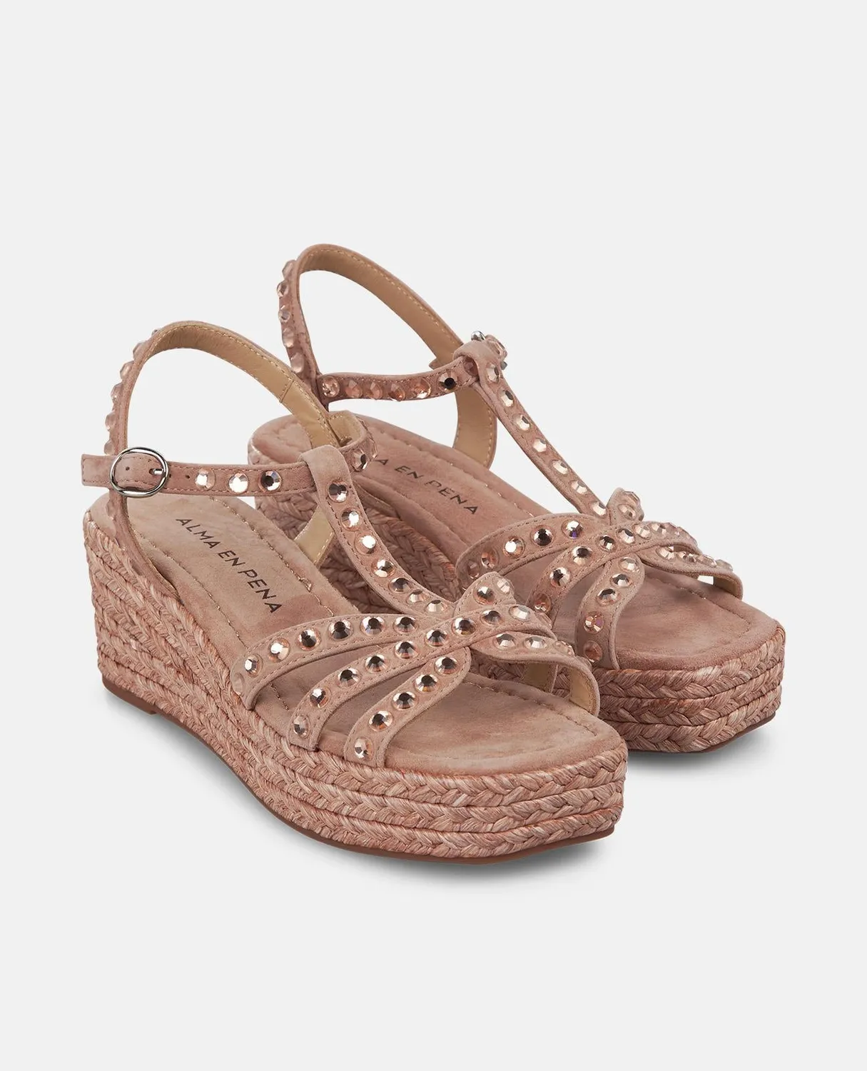 Alma en Pena V2551451 compensées rose cuir 5 cm