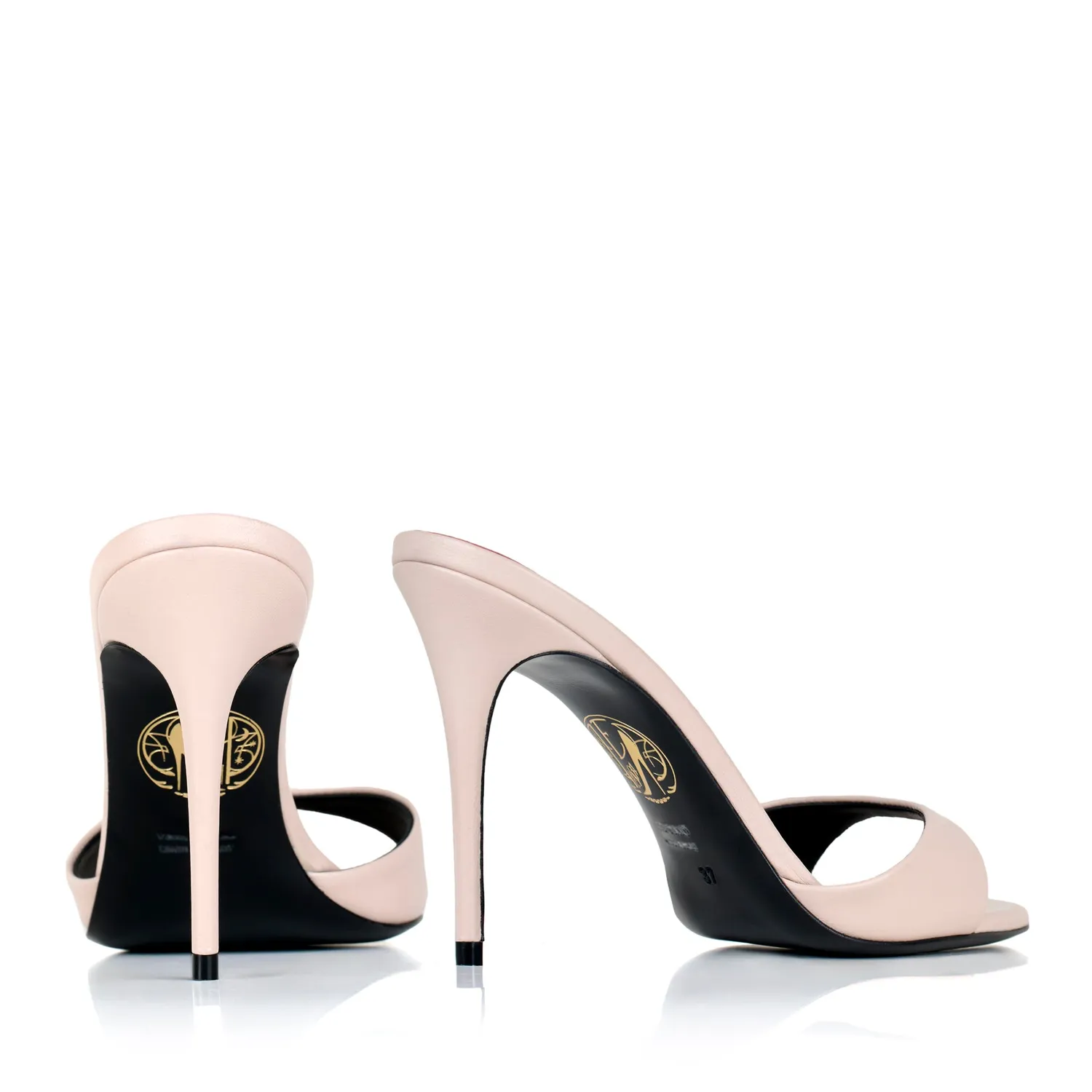 Maison Ernest Lidylle 100 mules nude cuir mat talon 10 cm