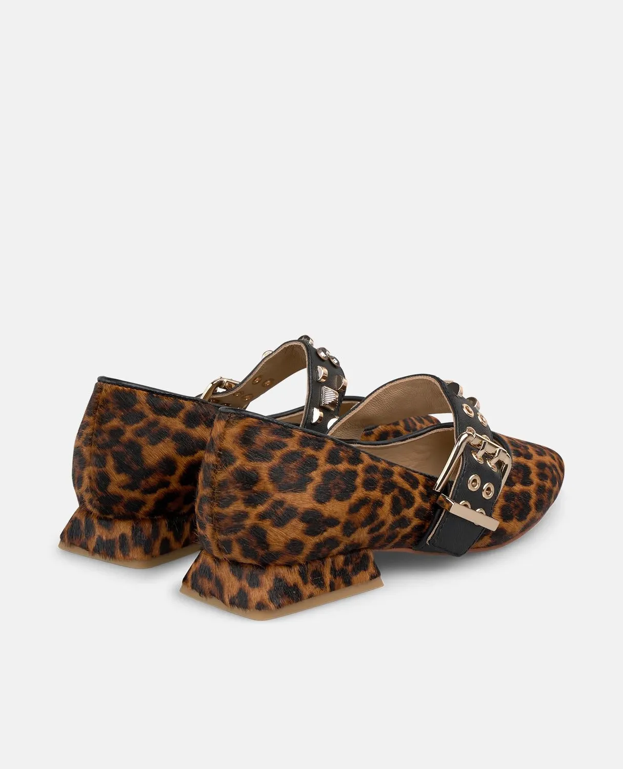 Alma en Pena I250134 chaussure plate léopard boucle