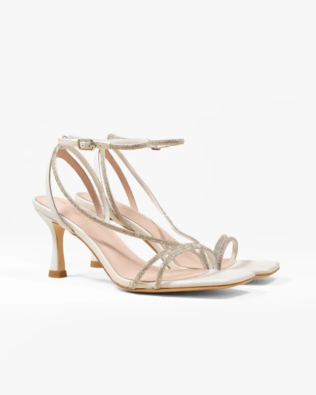 Mi/Mai Capri White sandales blanc strass talon