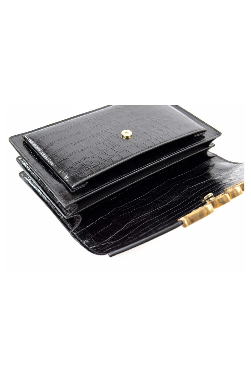 Mi/Mai Premier Amour Black Croc sac cuir croco
