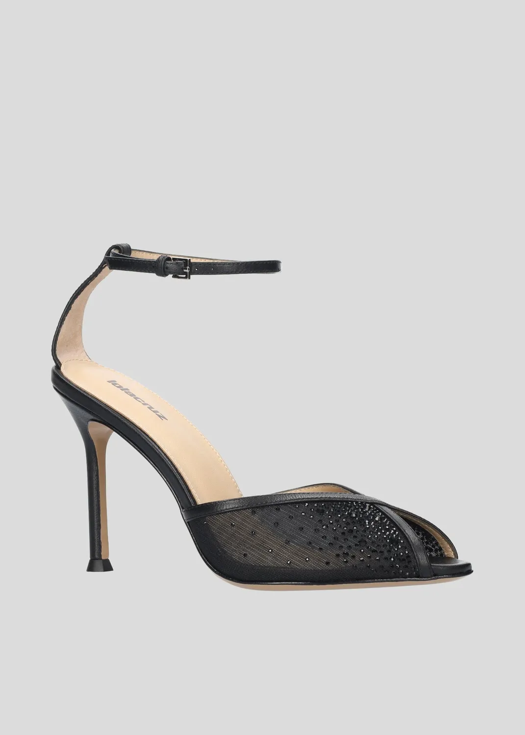 Lola Cruz Anelisse 95 sandales à talon noir 9,5 cm