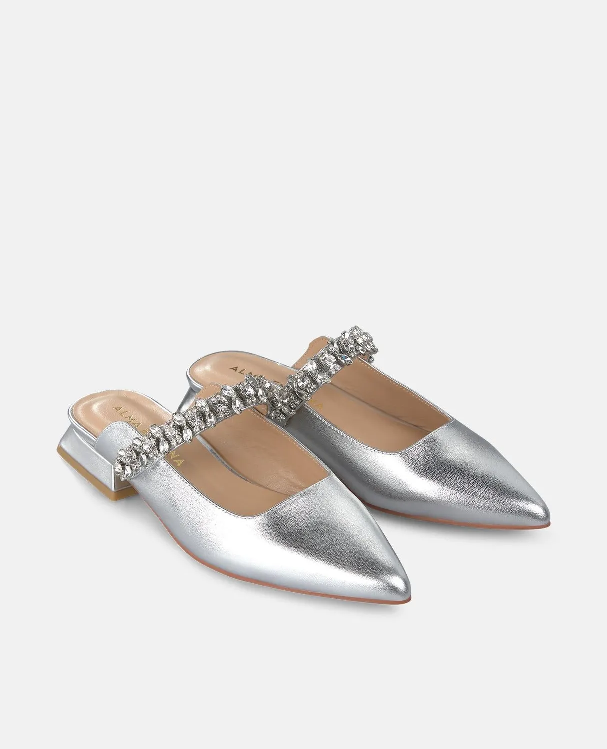 Alma en Pena V250491 mules argenté strass talon 2 cm