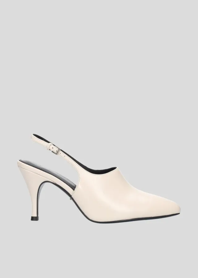 Lola Cruz Carmela 80 escarpin écru cuir