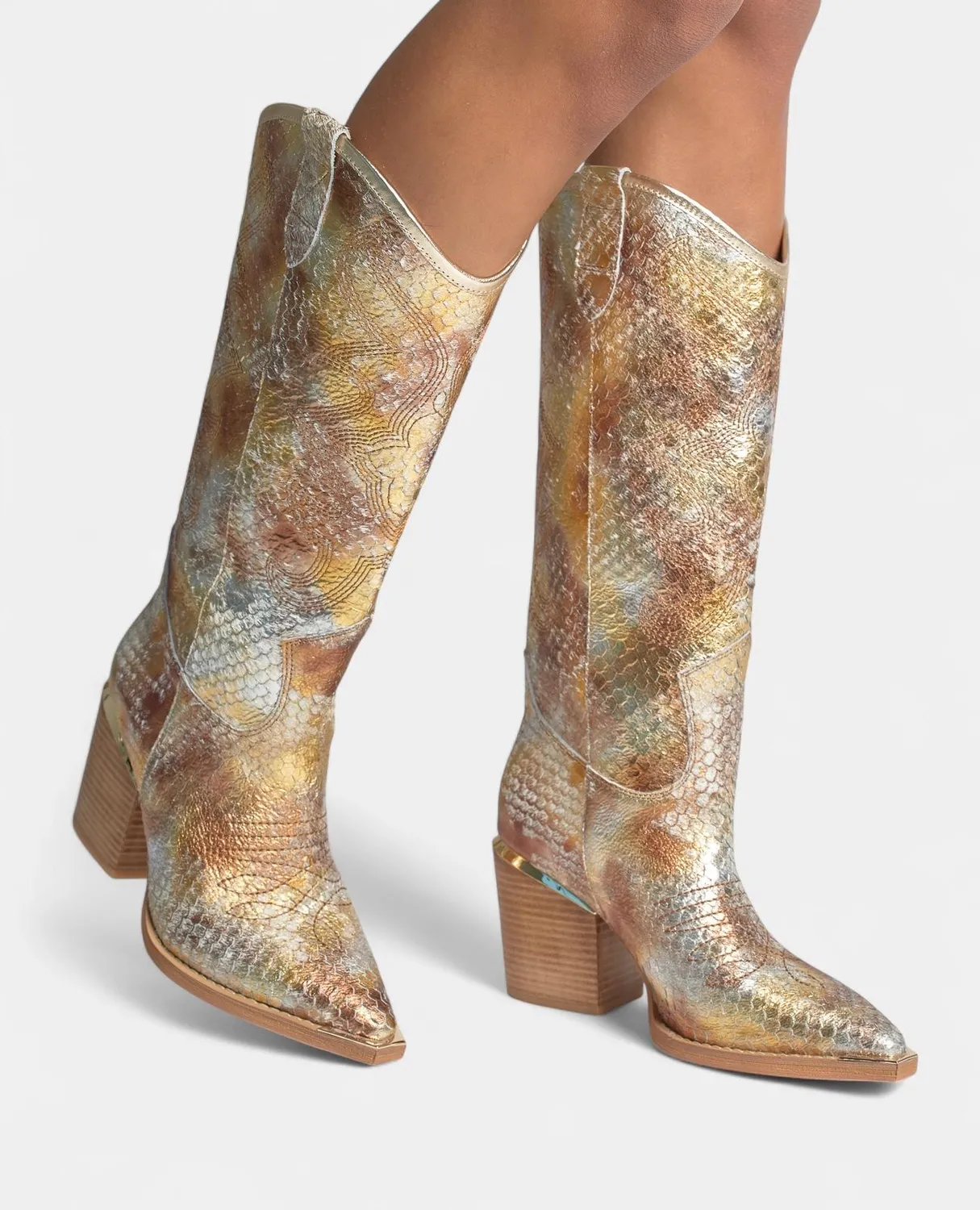 Alma en Pena V250100 bottes cowboy camel talon 8,5 cm
