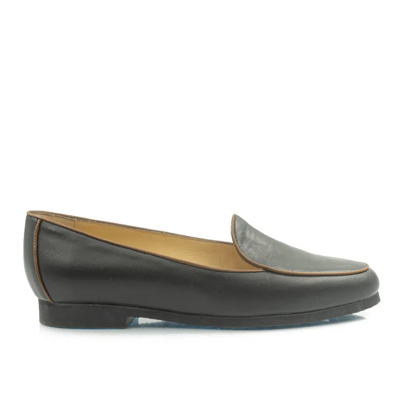 Bégum Paris Flocon ballerines bleu acier cuir