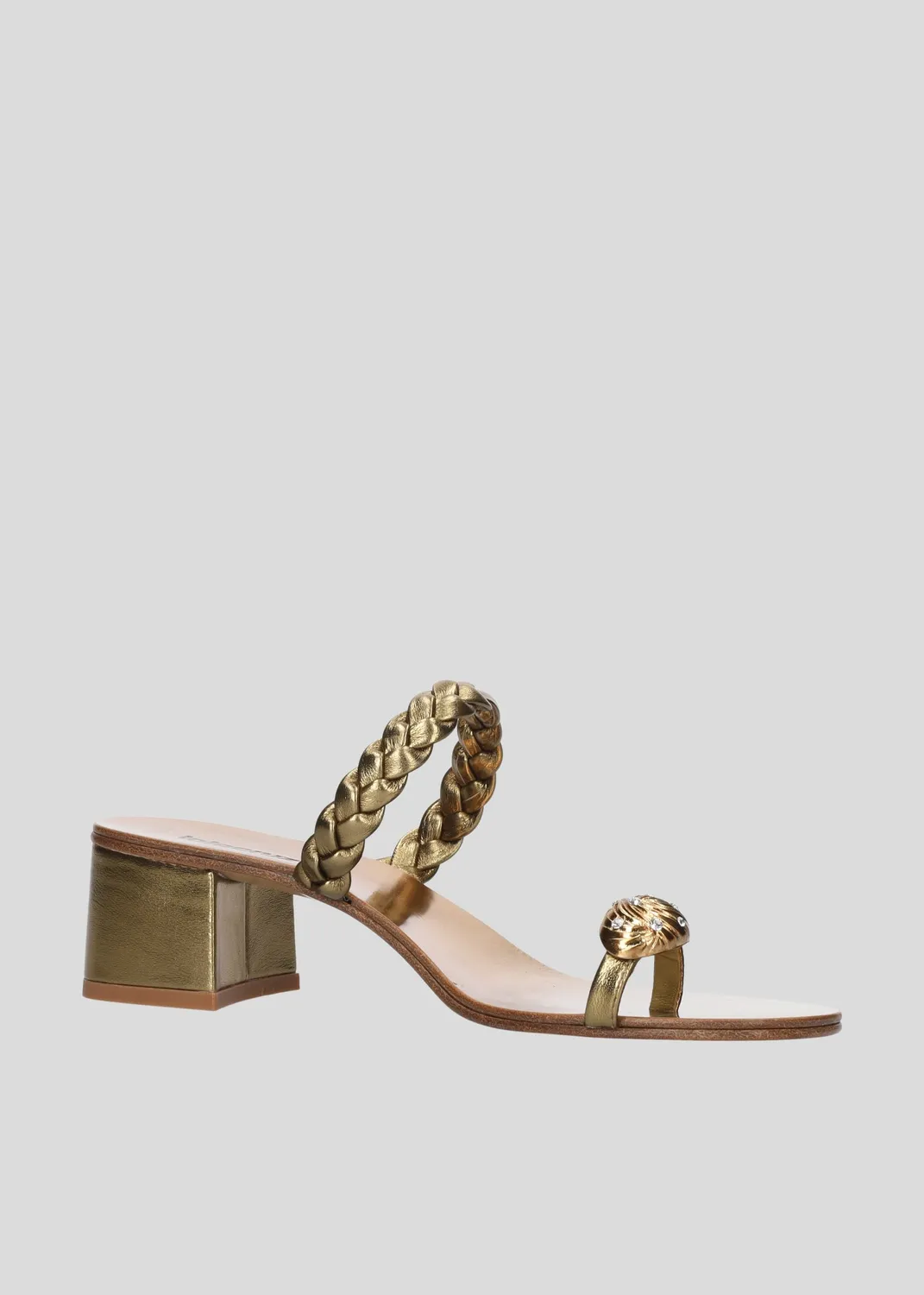 Lola Cruz Mona Sandal 30 sandales doré talon 3 cm