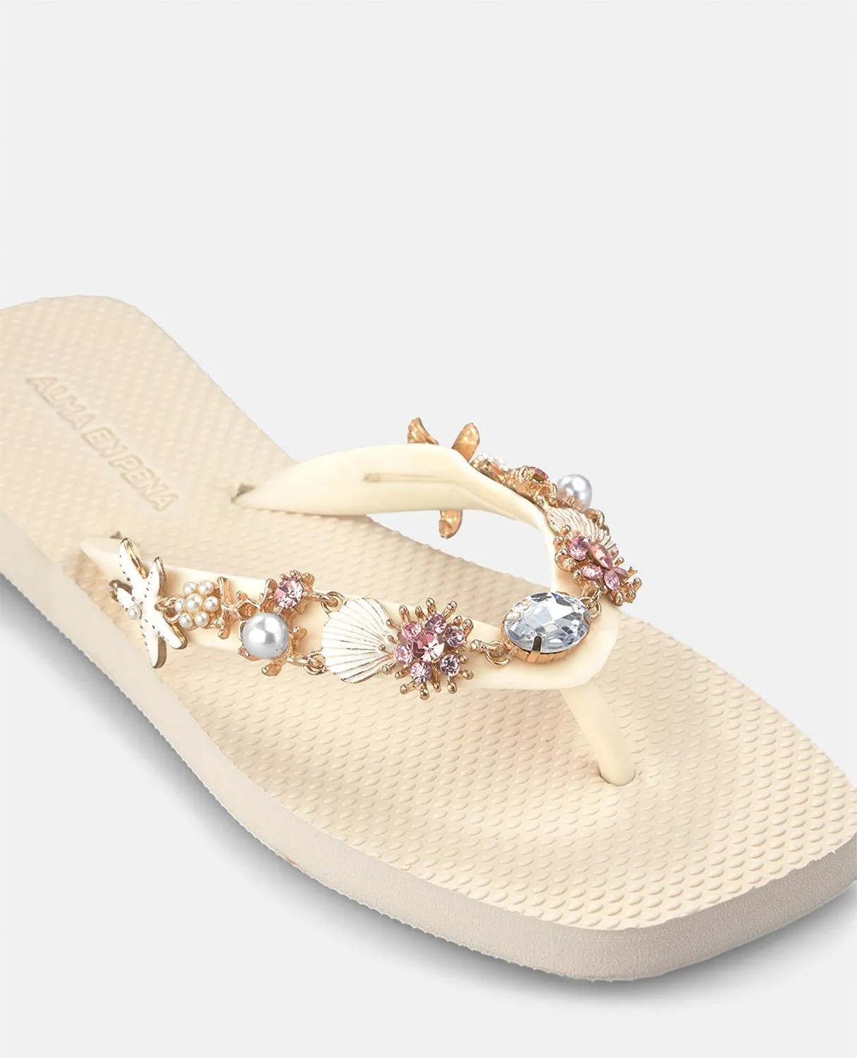 Alma en Pena V269007 tongs blanches plage plates