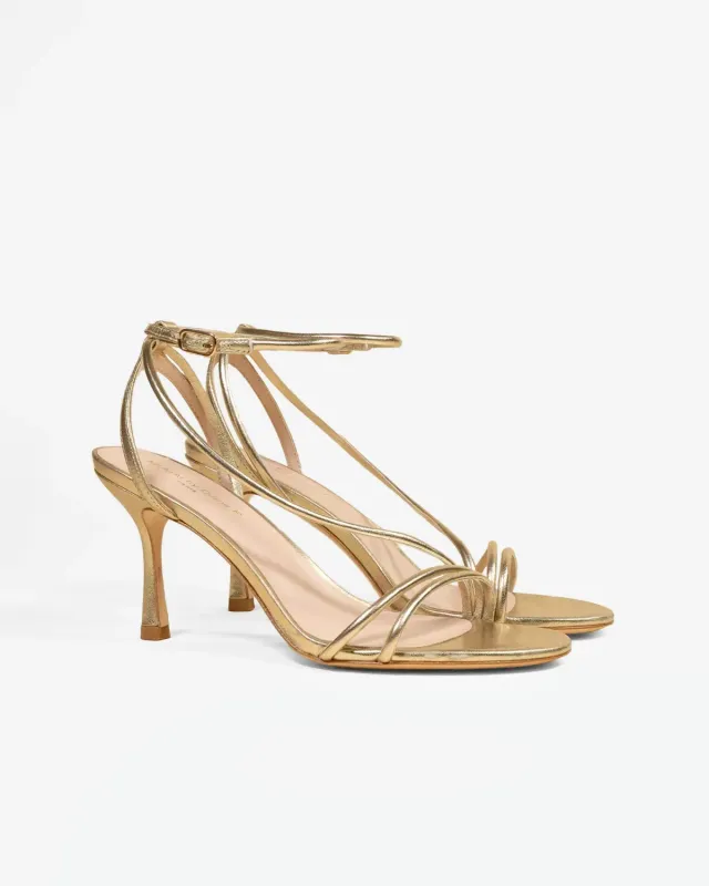Mi/Mai Cagliari Gold sandale talon haut doré