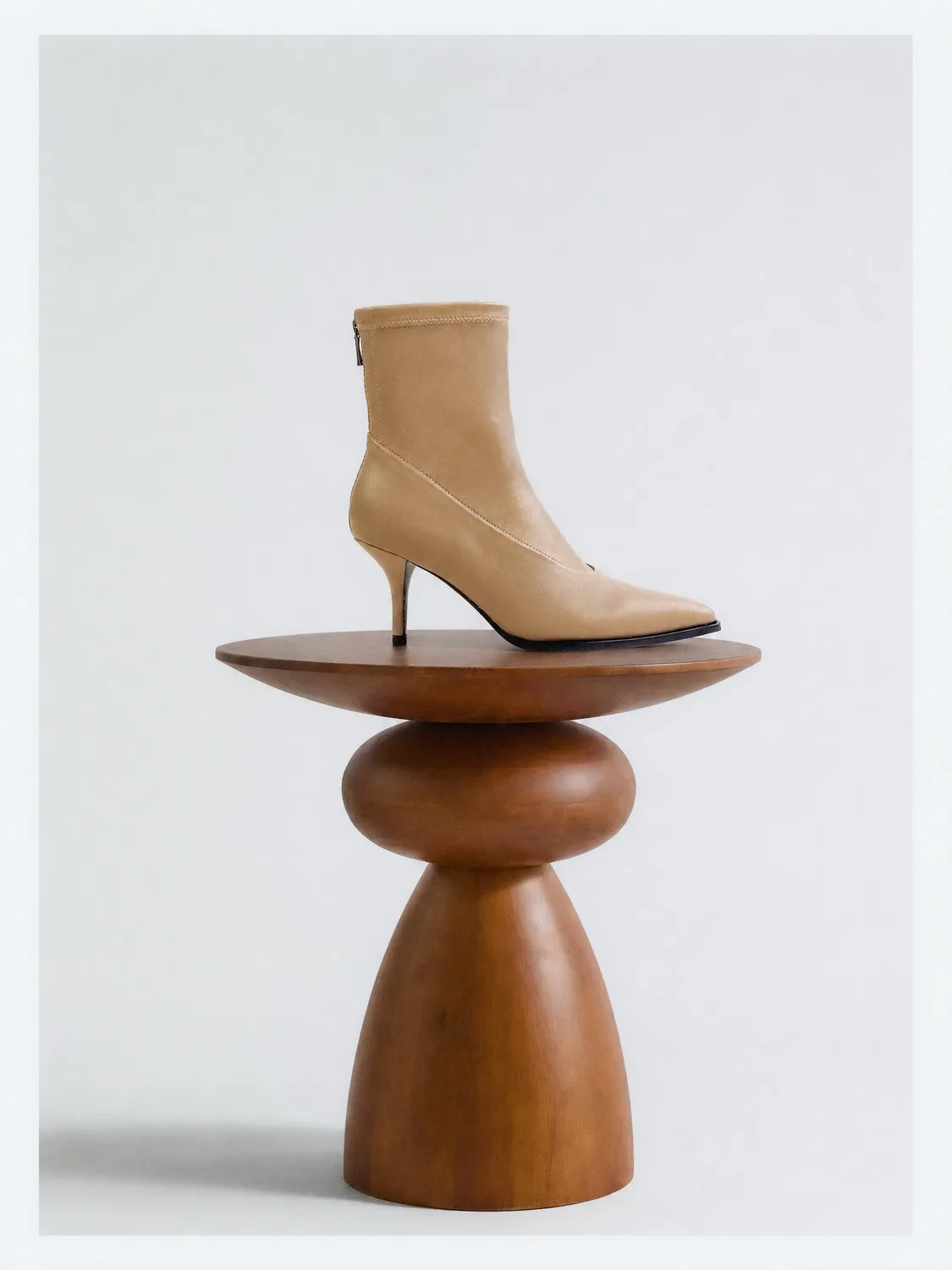 Mi/Mai Ando Beige bottines stretch talon aiguille
