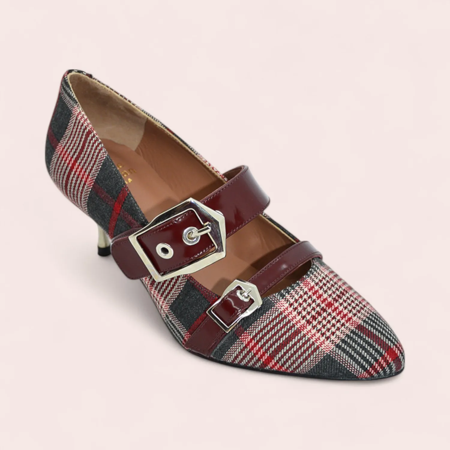 Karine Arabian KITTY escarpin tartan talon 55