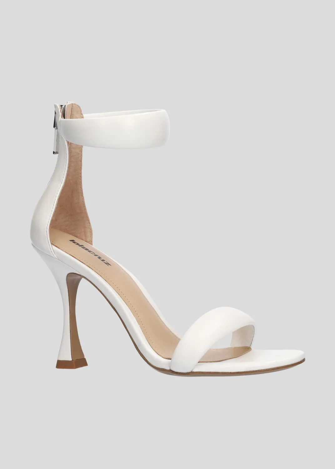 Lola Cruz Amy Heel Sandal 90 sandales blanc talon 9 cm