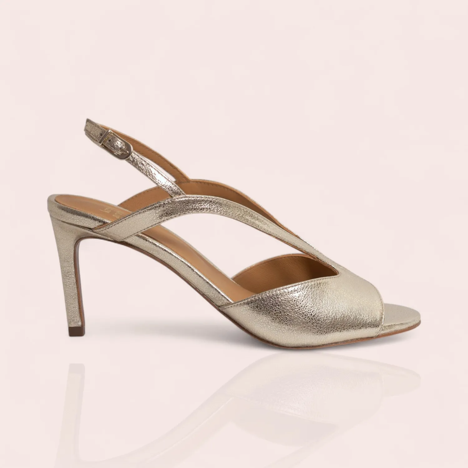 Karine Arabian Yelena sandale champagne cuir 65 mm