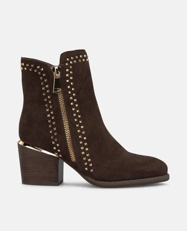 Alma en Pena I2652400C bottines marron cloutées talon 7,5 cm