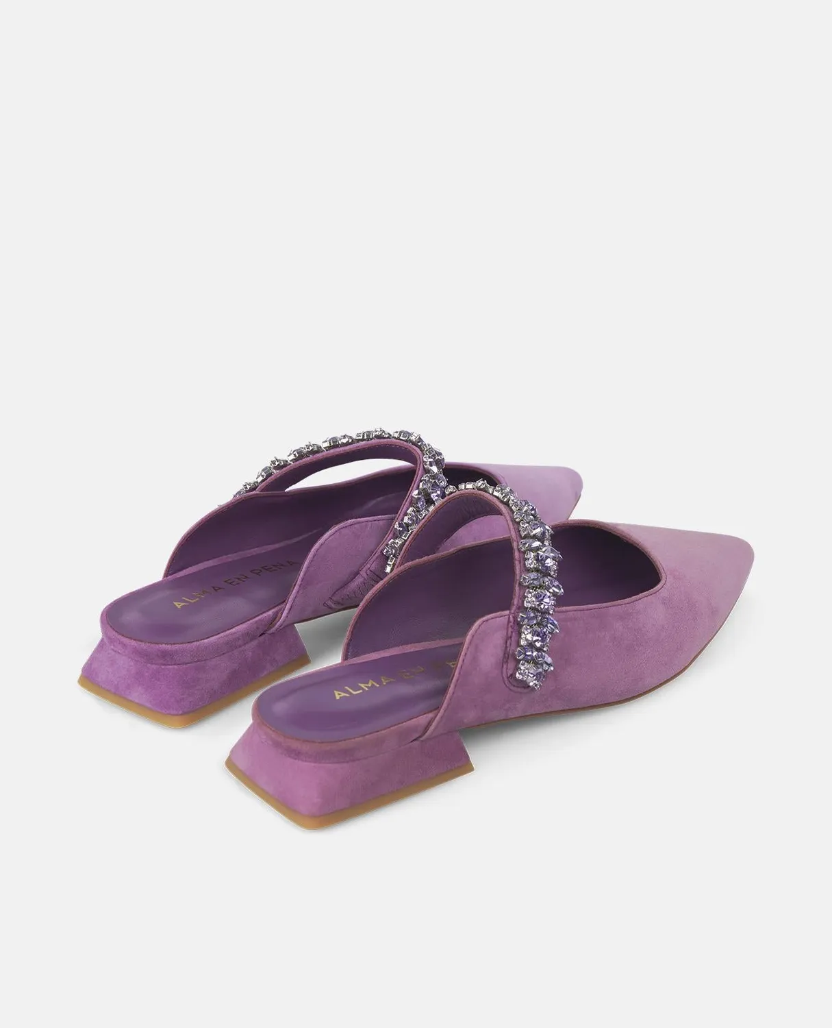 Alma en Pena V250491 mules violettes strass