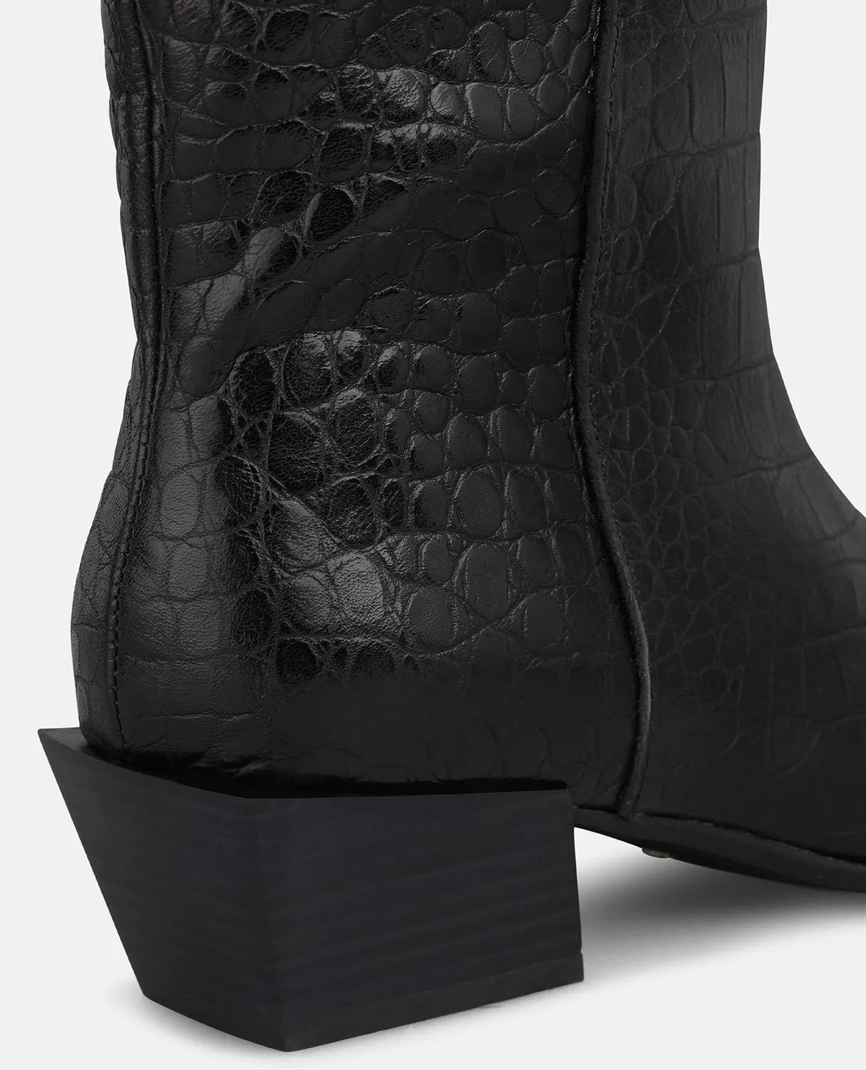 Alma en Pena I260620 bottes noires croco talon 4 cm