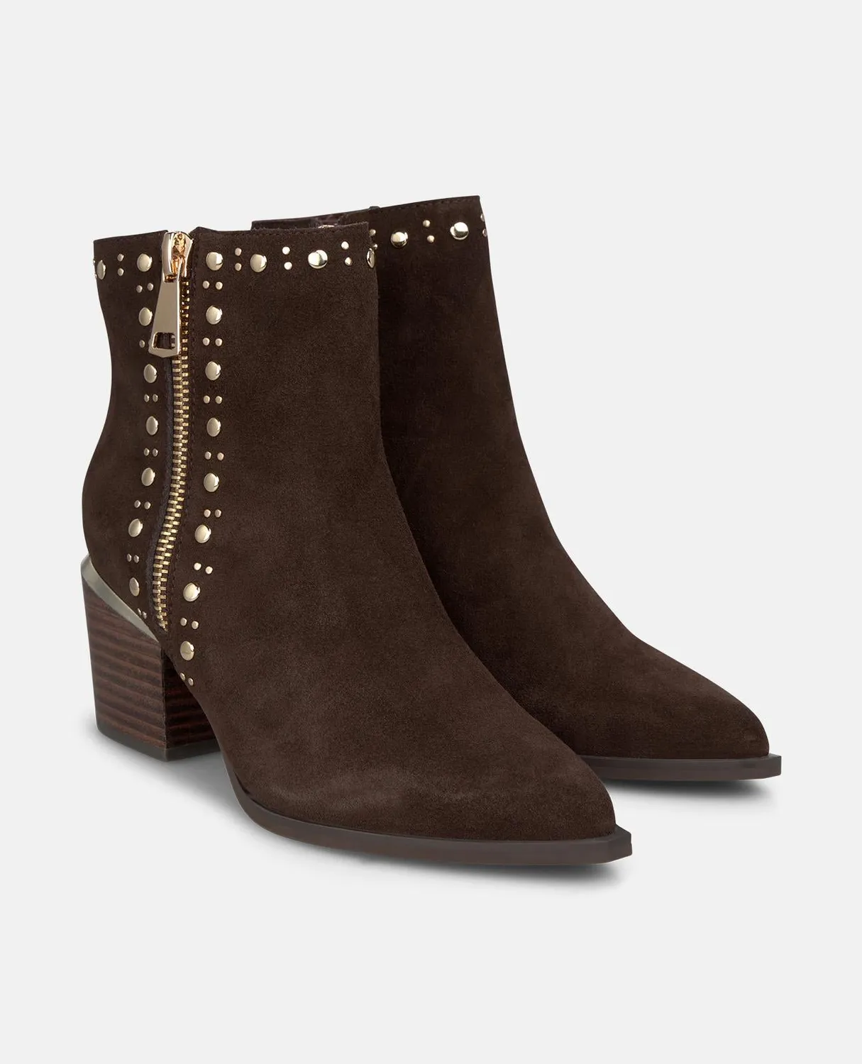 Alma en Pena I2653003C bottines cuir marron cloutées