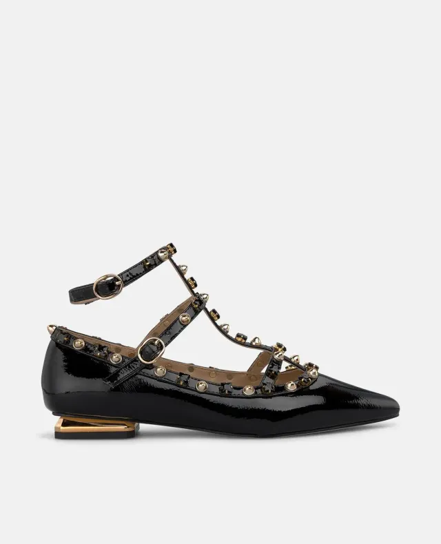 Alma en Pena I260103 chaussures vernies noires plates