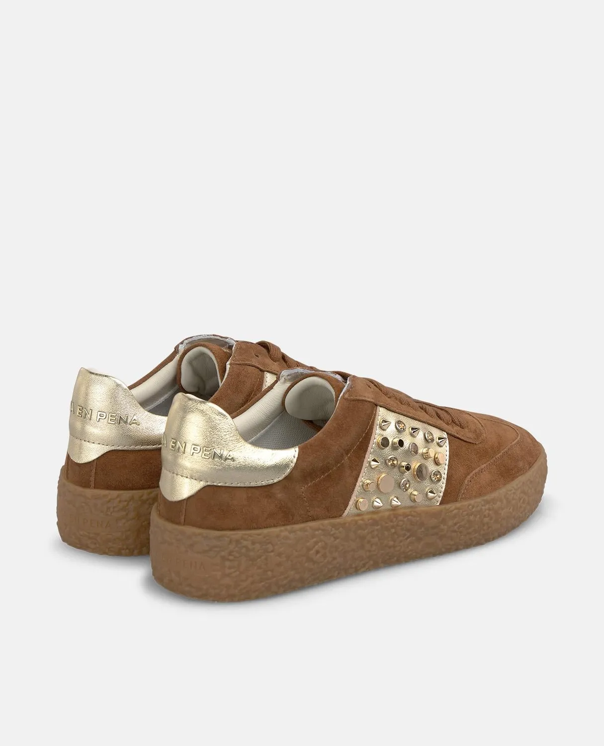 Alma en Pena I261105 baskets daim marron strass