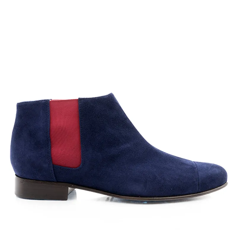 Bégum Paris Lucrèce bottine marine carmin talon 2 cm