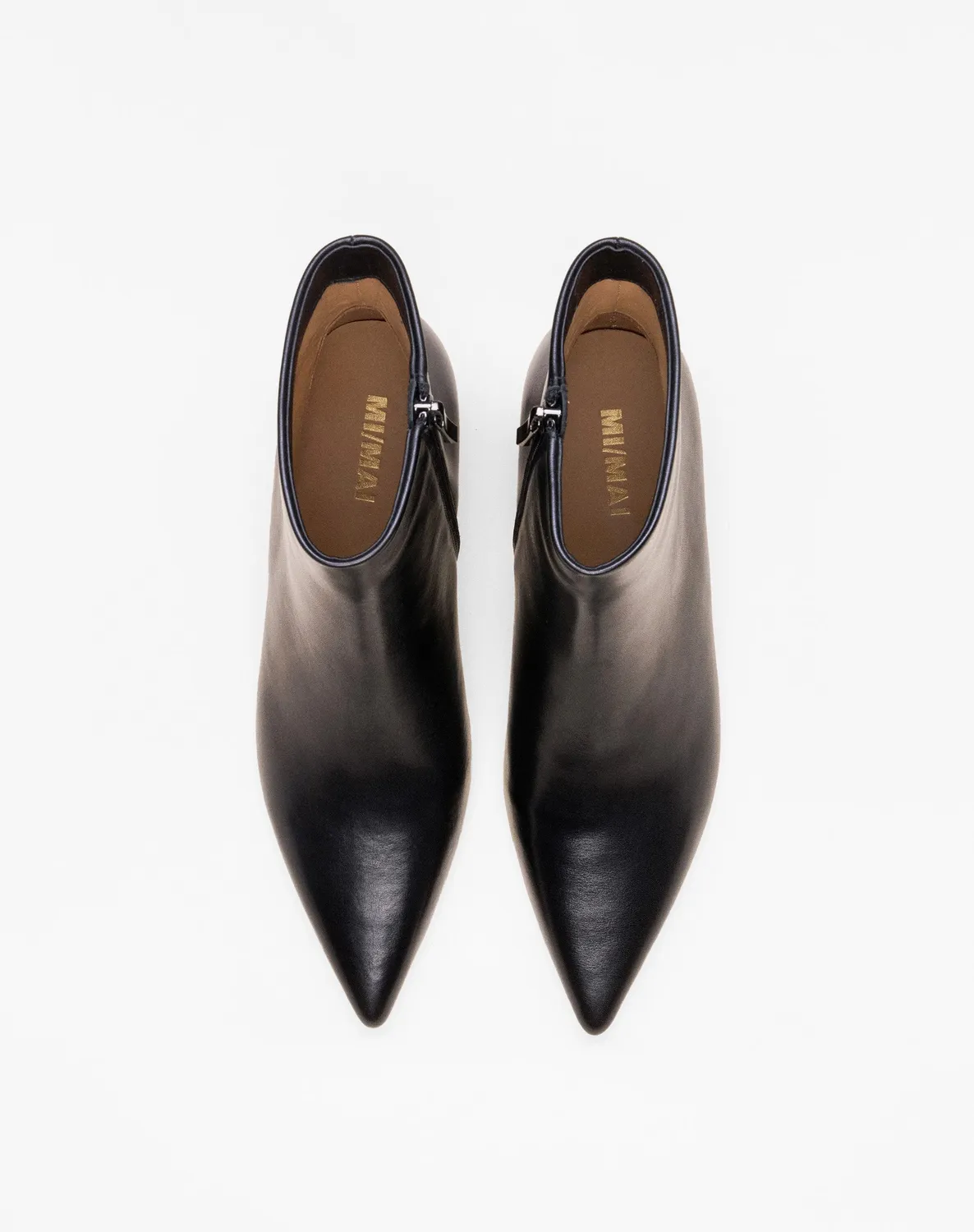 Mi/Mai Noura Low Black Calf bottines cuir talon 6cm