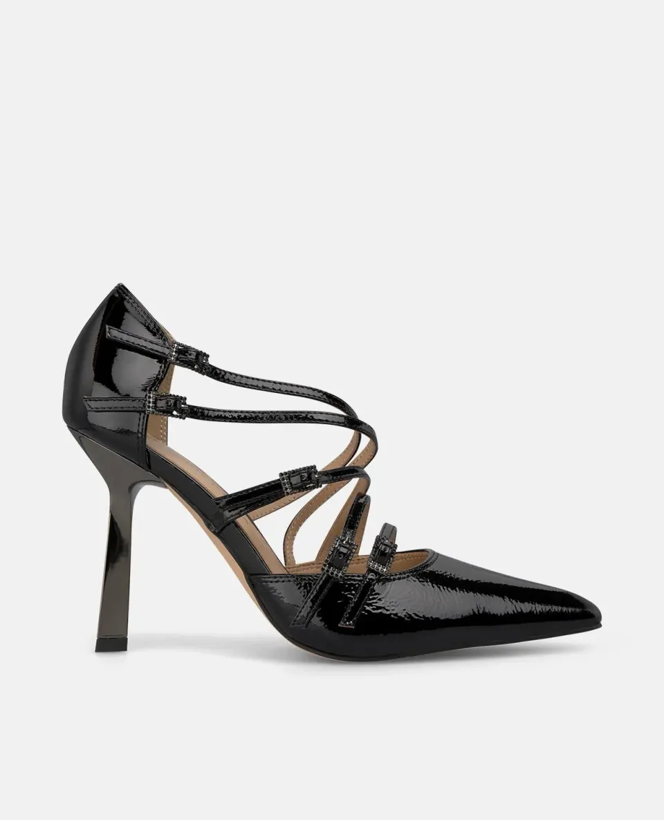 Alma en Pena I250450 escarpins vernis noir talon 10 cm
